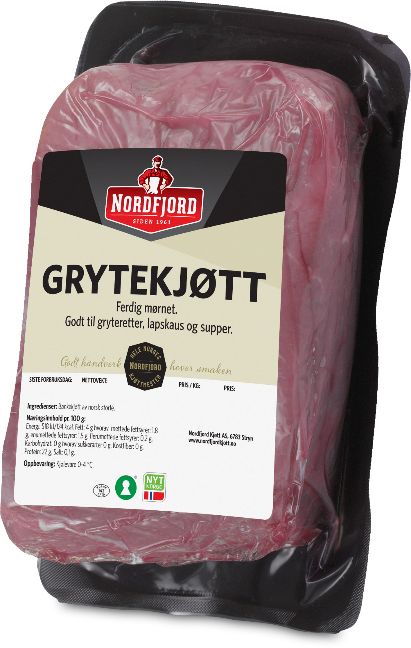 Grytekjøtt av storfe