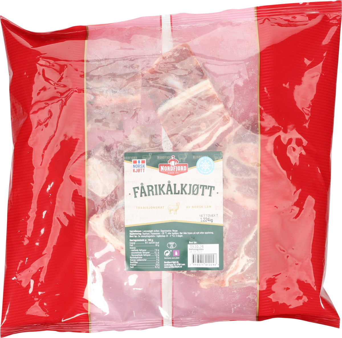 Fårikålkjøtt fryst