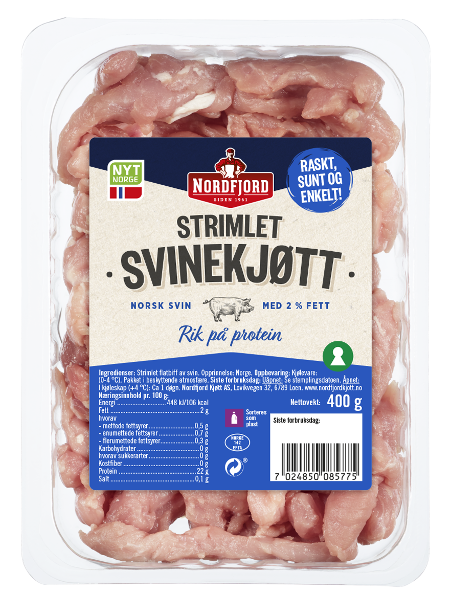 Strimlet svinekjøtt