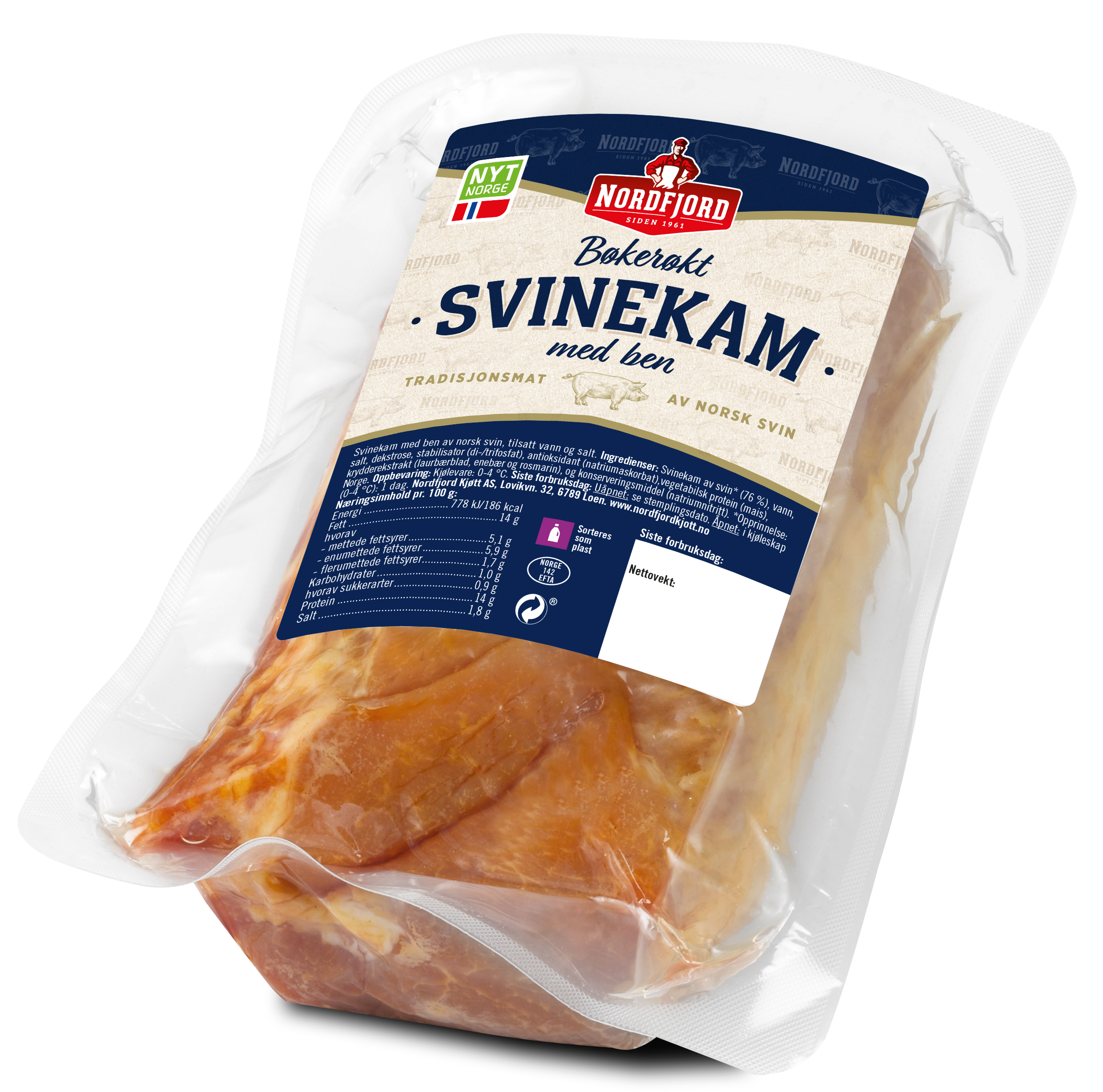 Røkt svinekam uten ben