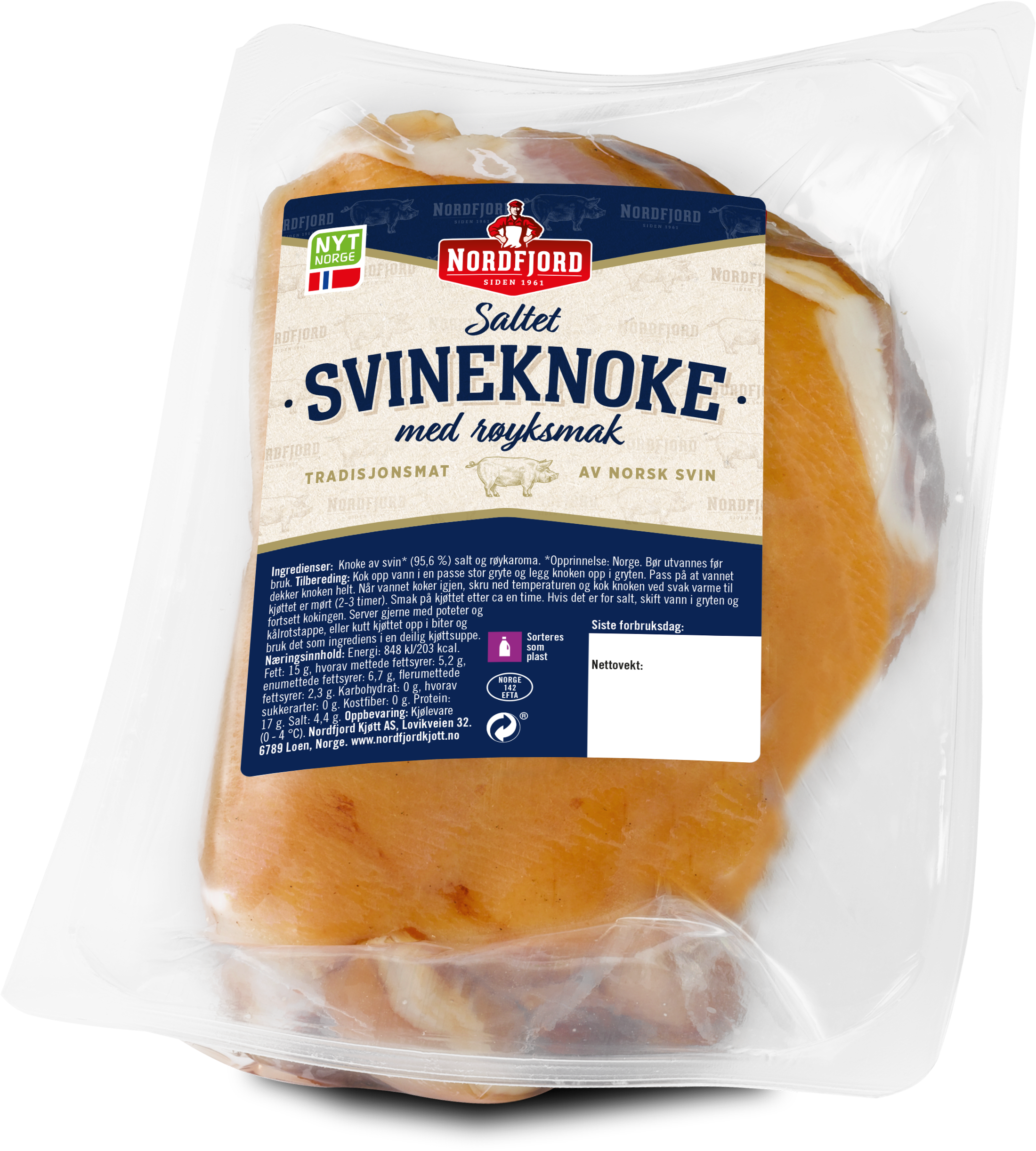 Saltet svineknoke med røyksmak