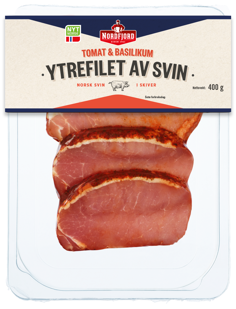 Ytrefilet av svin med tomat og basilikum