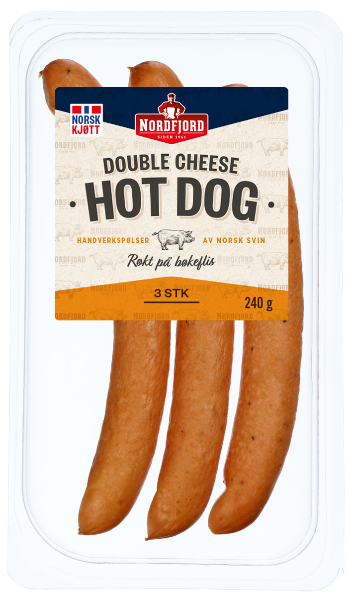 Hot Dog med double cheese
