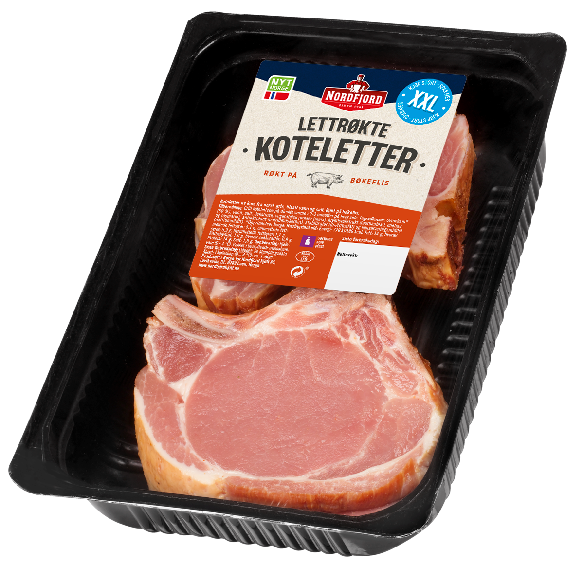 Lettrøkte koteletter XXL