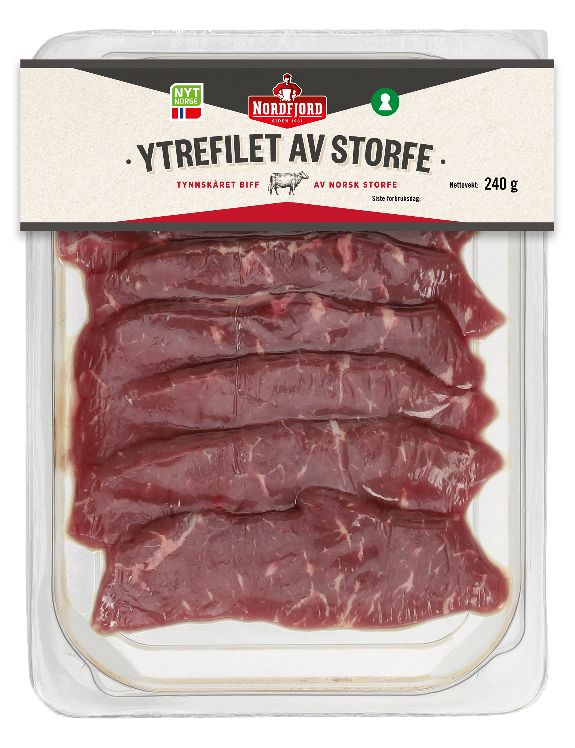 Strimlet ytrefilet av storfe 240g