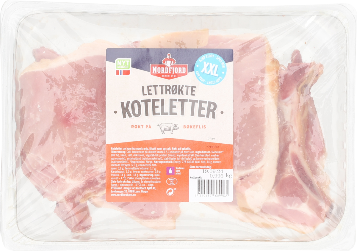 Lettrøkte koteletter XXL