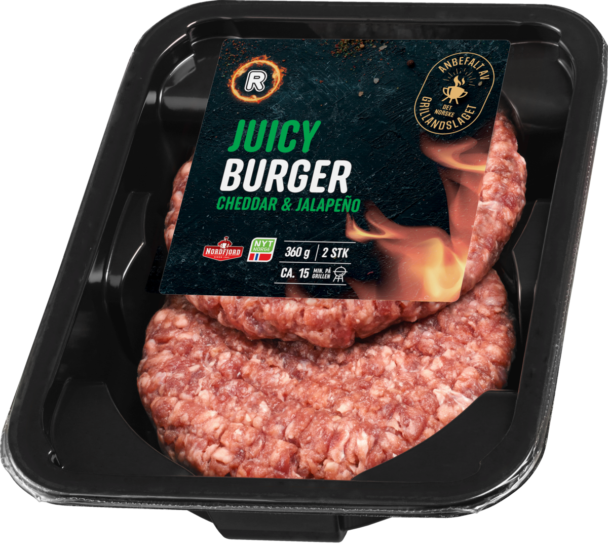 Juicy burger cheddar & jalapeno